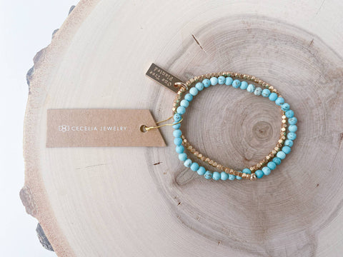 Turquoise Howlite Double Wrap Bracelet