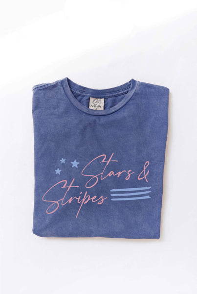 Blue STARS AND STRIPES Top