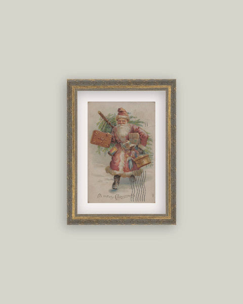Neutral Santa Framed Antique Art: 8x10