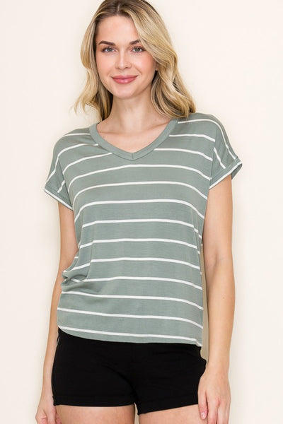Whitney Striped Jersey Top