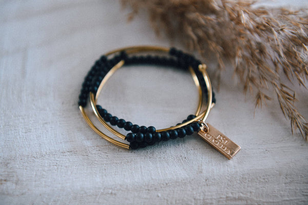 Bamboo Agate Triple Wrap Bracelet