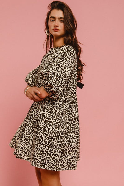 Brittany Leopard Denim Dress
