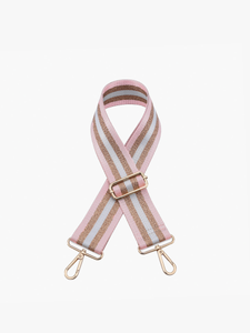 Pink/Gold Striped Guitar Strap