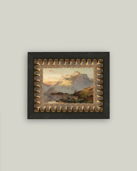 Peaks of the Western Highlands Framed Antique Art: 12x7