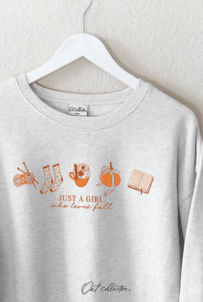 GIRL WHO LOVES FALL Blue Sweatshirt