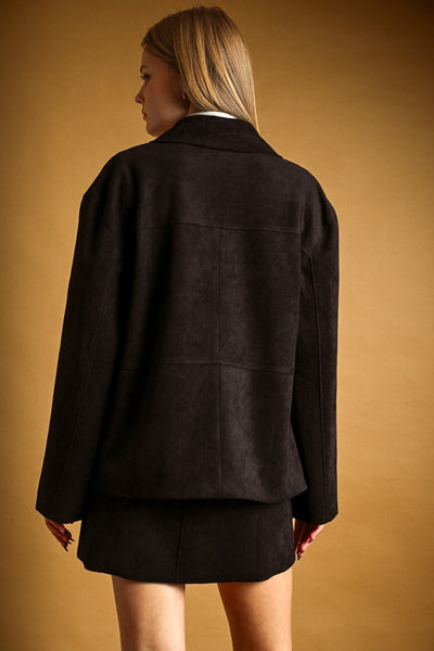 Stephanie Suede Oversized Blazer