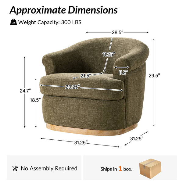 Loki Swivel Chair: Moss