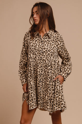 Dorothy Button Down Leopard Dress