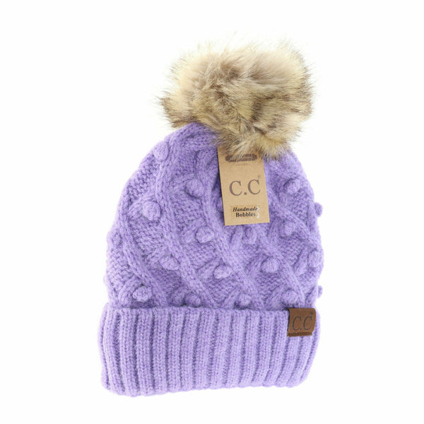 Bobble Knit Moss Beanie