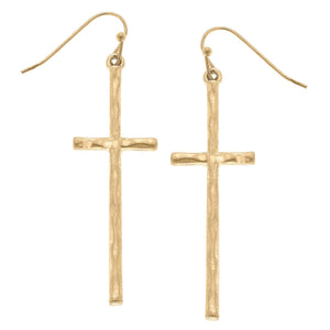 Carmi Delicate Cross Dangle Earrings