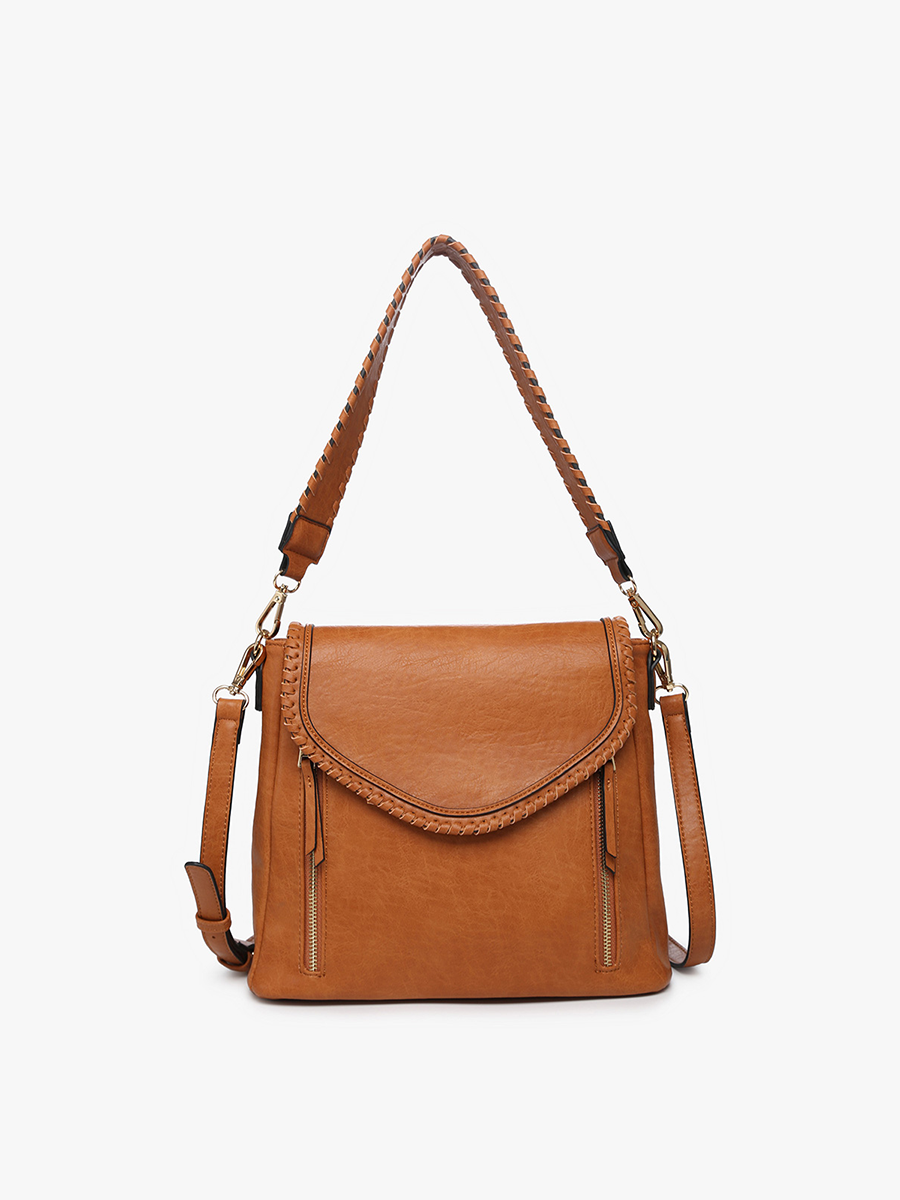 Lorelei Double Zip Whipstitch Crossbody