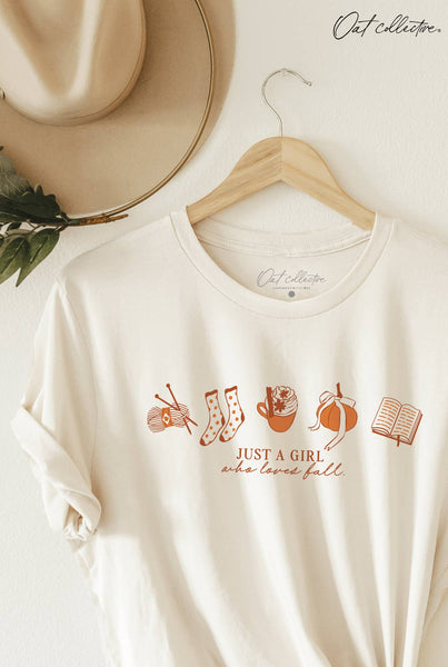JUST A GIRL WHO LOVES FALL Green T-Shirt
