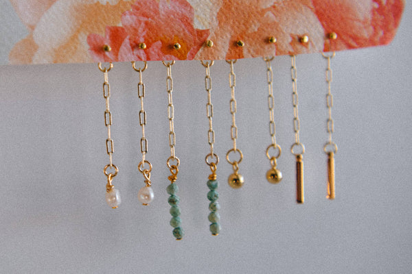 Moon & Star Pendant Earring