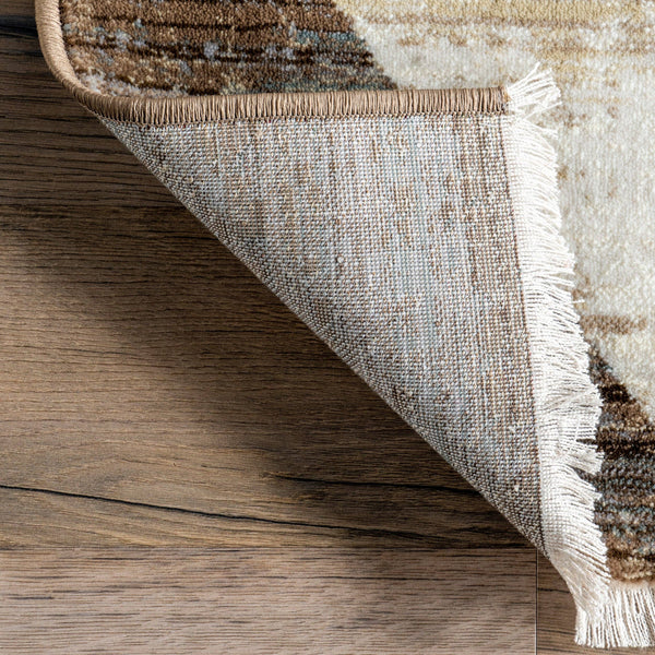 Meline Checkered Fringe Area Rug: Beige / Rectangle / 8' x 10' 2"