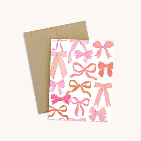 Pink Bows Greeting Card