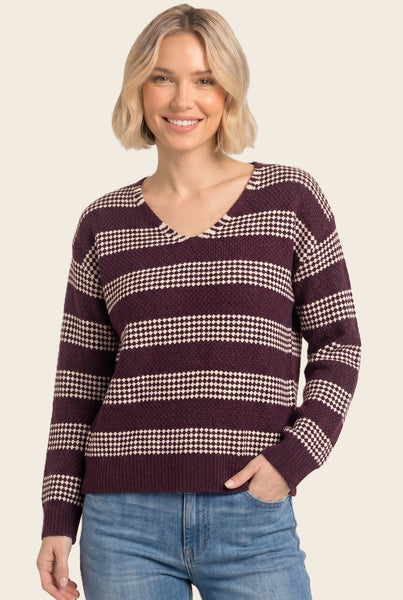 Wanda Waffle Striped Sweater