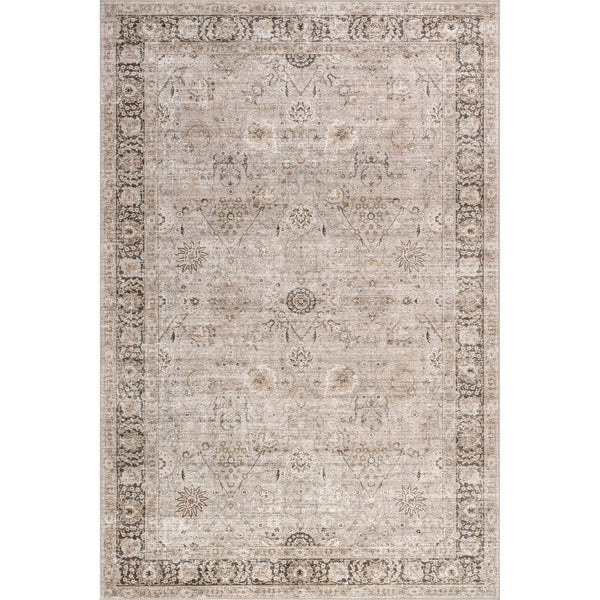 Bayberry Spill Proof Vintage Machine Washable Area Rug: Brown / 3' x 5'