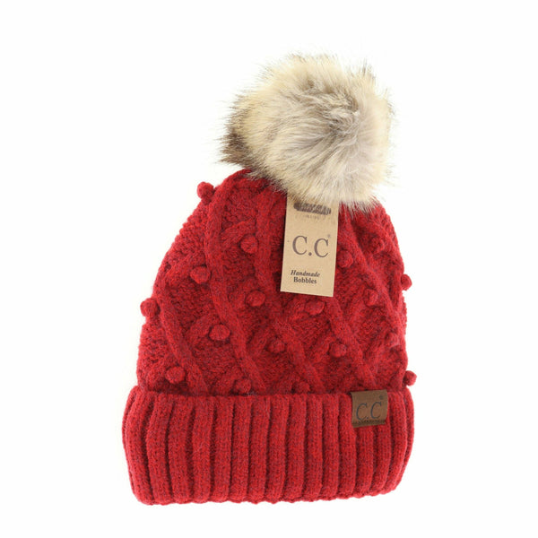 Bobble Knit Moss Beanie