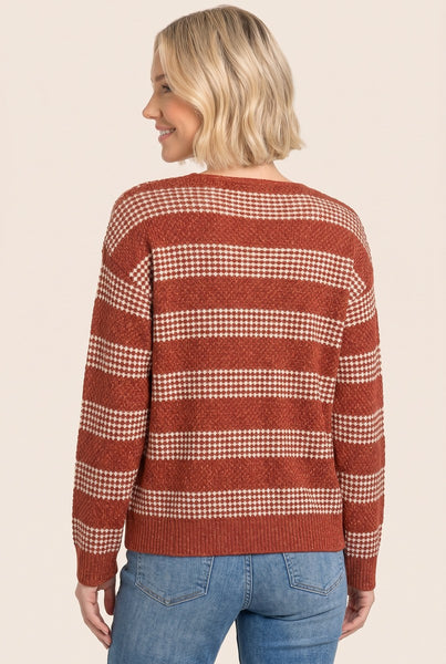 Wanda Waffle Striped Sweater