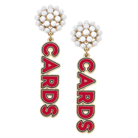 Louisville Cardinals Pearl Cluster Earrings