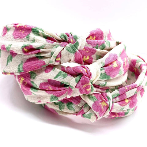 The Pink Flora Knotted Headband Collection