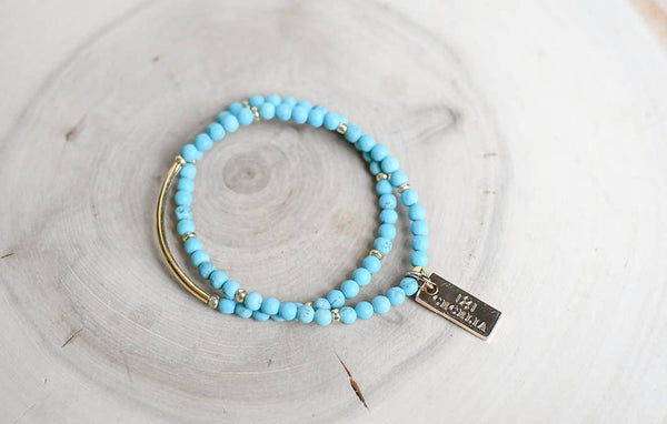 African Turquoise Double Wrap Bracelet