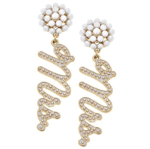 Miss to Mrs. Pearl Cluster Earrings