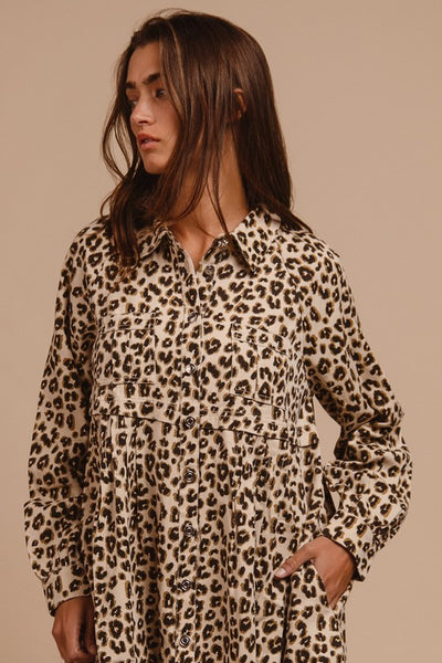 Dorothy Button Down Leopard Dress