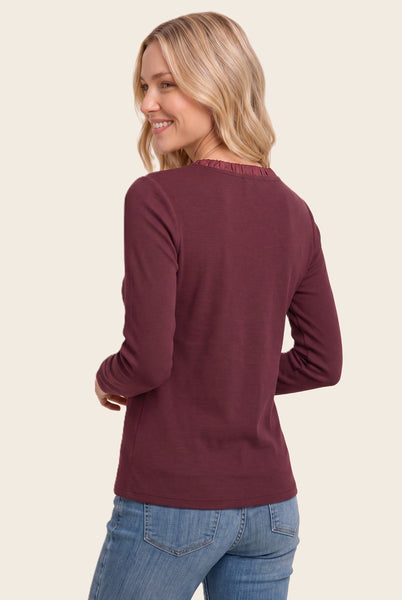 Mona Button Neck Solid Top