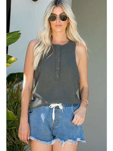 Henry Button Knit Tank