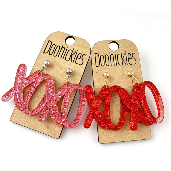 Red XOXO Acrylic Dangles