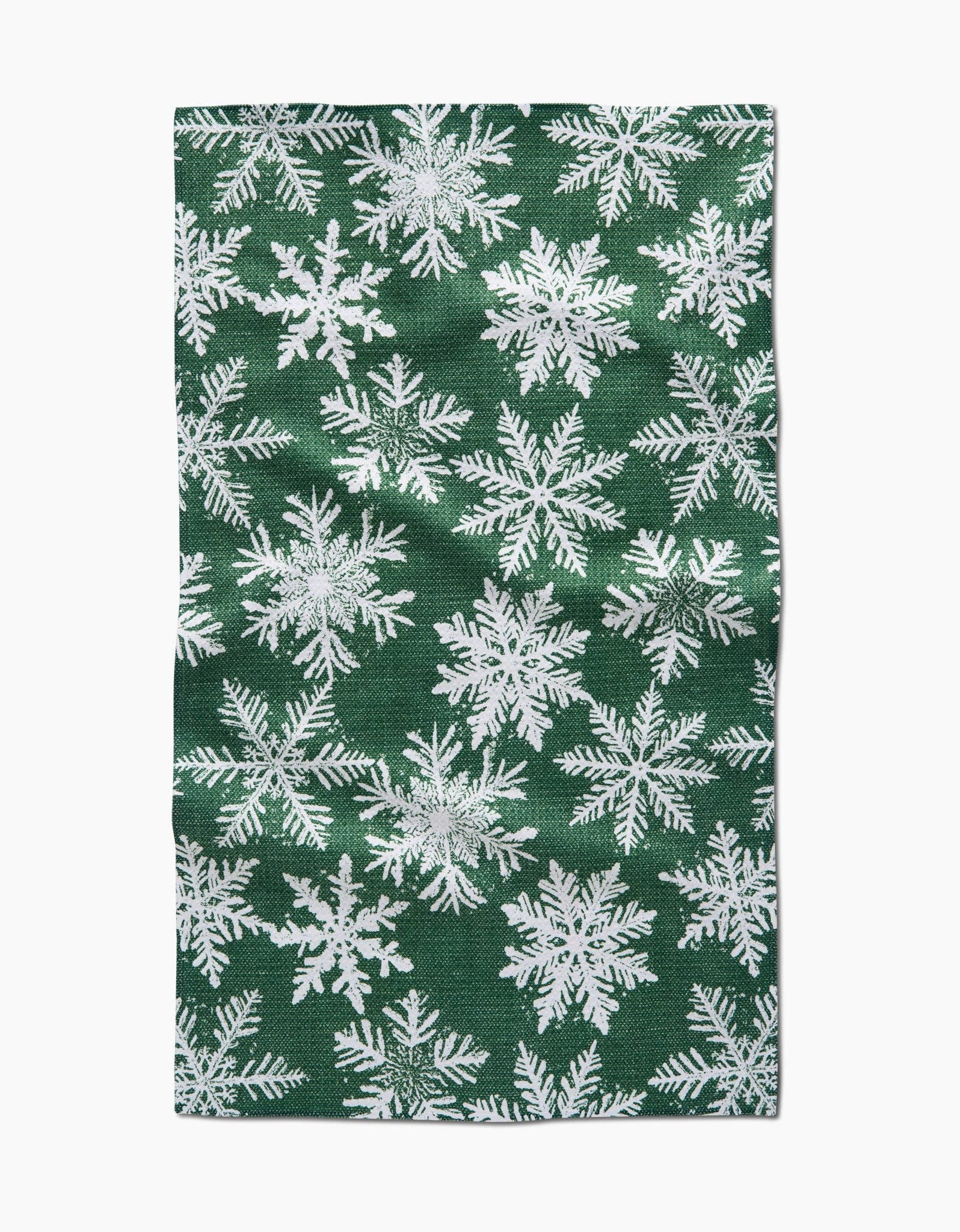 Snowy Days Green Tea Towel