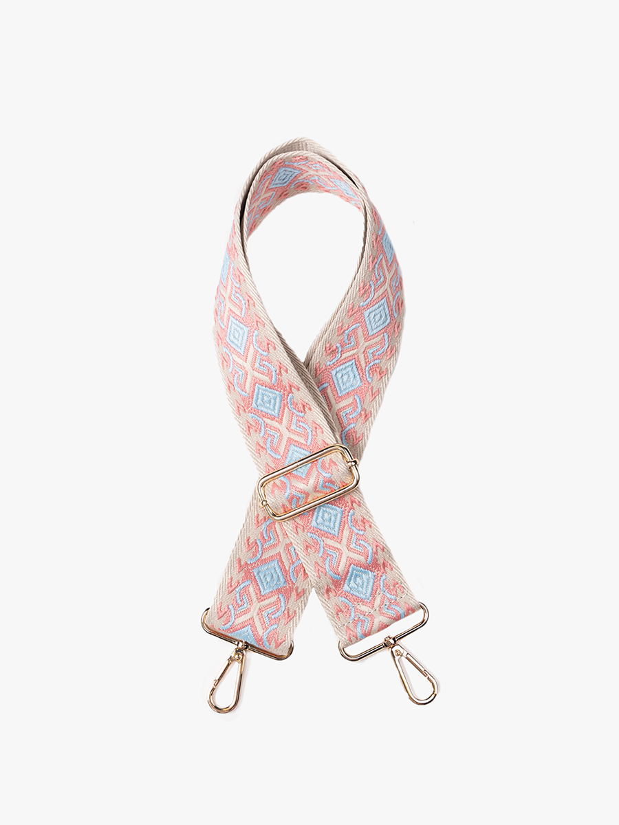 Coral/Lt.Blue Diamond Guitar Strap
