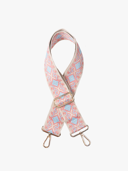 Coral/Lt.Blue Diamond Guitar Strap