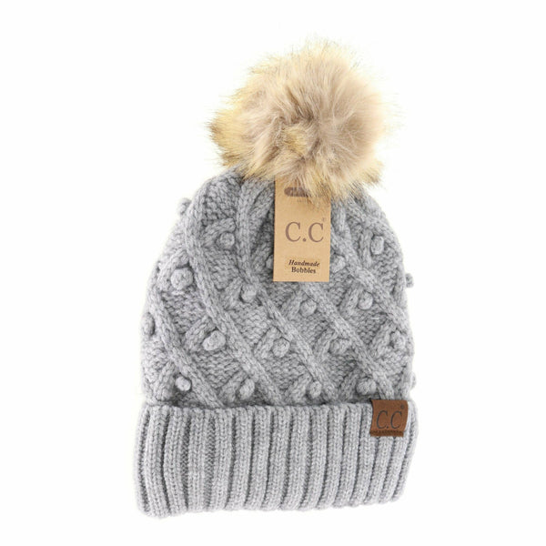 Bobble Knit Moss Beanie