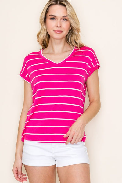 Whitney Striped Jersey Top