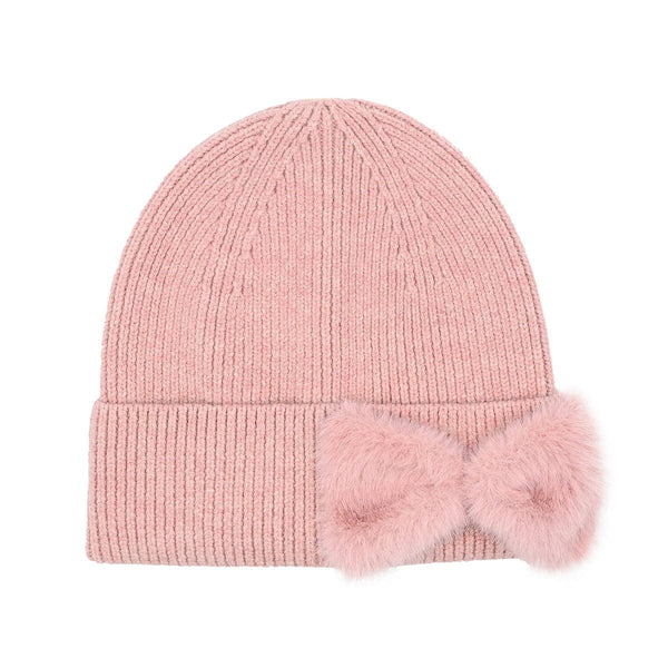 Faux Fur Ribbon Beanie