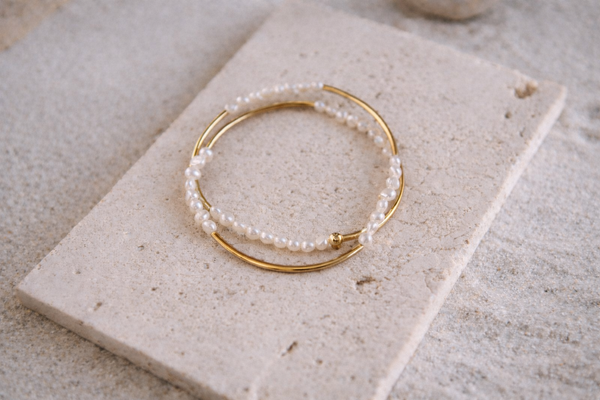 Freshwater Pearl Beaded Double Wrap Bracelet
