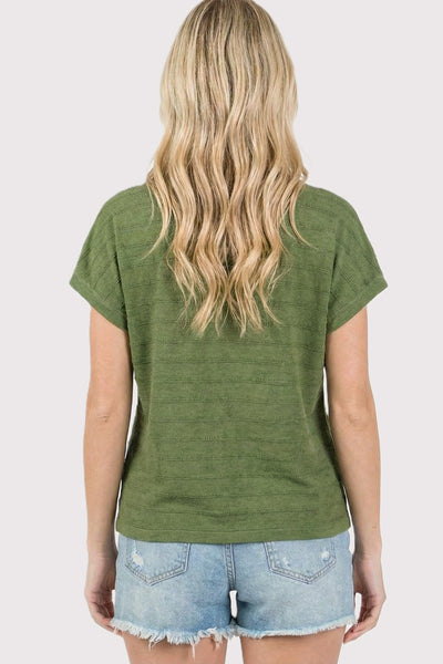 Cora Half Button Pointelle Top