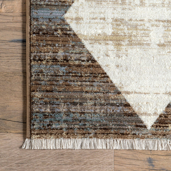 Meline Checkered Fringe Area Rug: Beige / Rectangle / 8' x 10' 2"