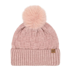 Rose Woven Checkered Beanie