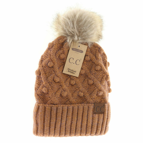 Bobble Knit Moss Beanie