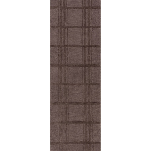 Mallory Plaid Wool Area Rug: Dark Brown / 8' x 10'