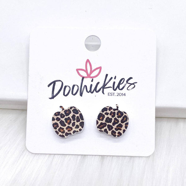Pumpkin Studs- Fall Acrylic Singles: Leopard