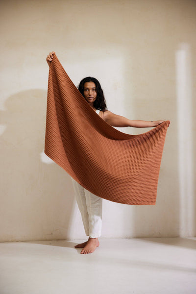 Clay Waffle Bath Towel