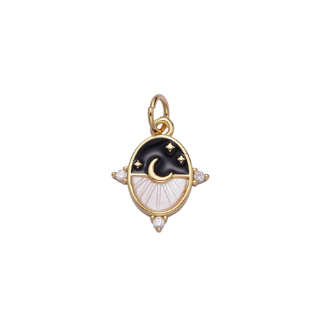 Black Moon Coin Charm