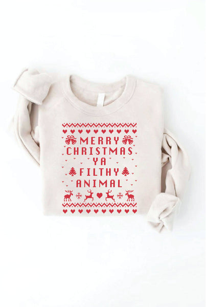 MERRY CHRISTMAS Heather Sweatshirt