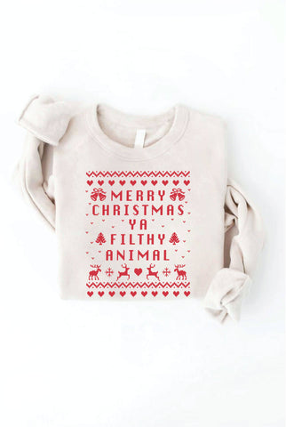 MERRY CHRISTMAS Heather Sweatshirt