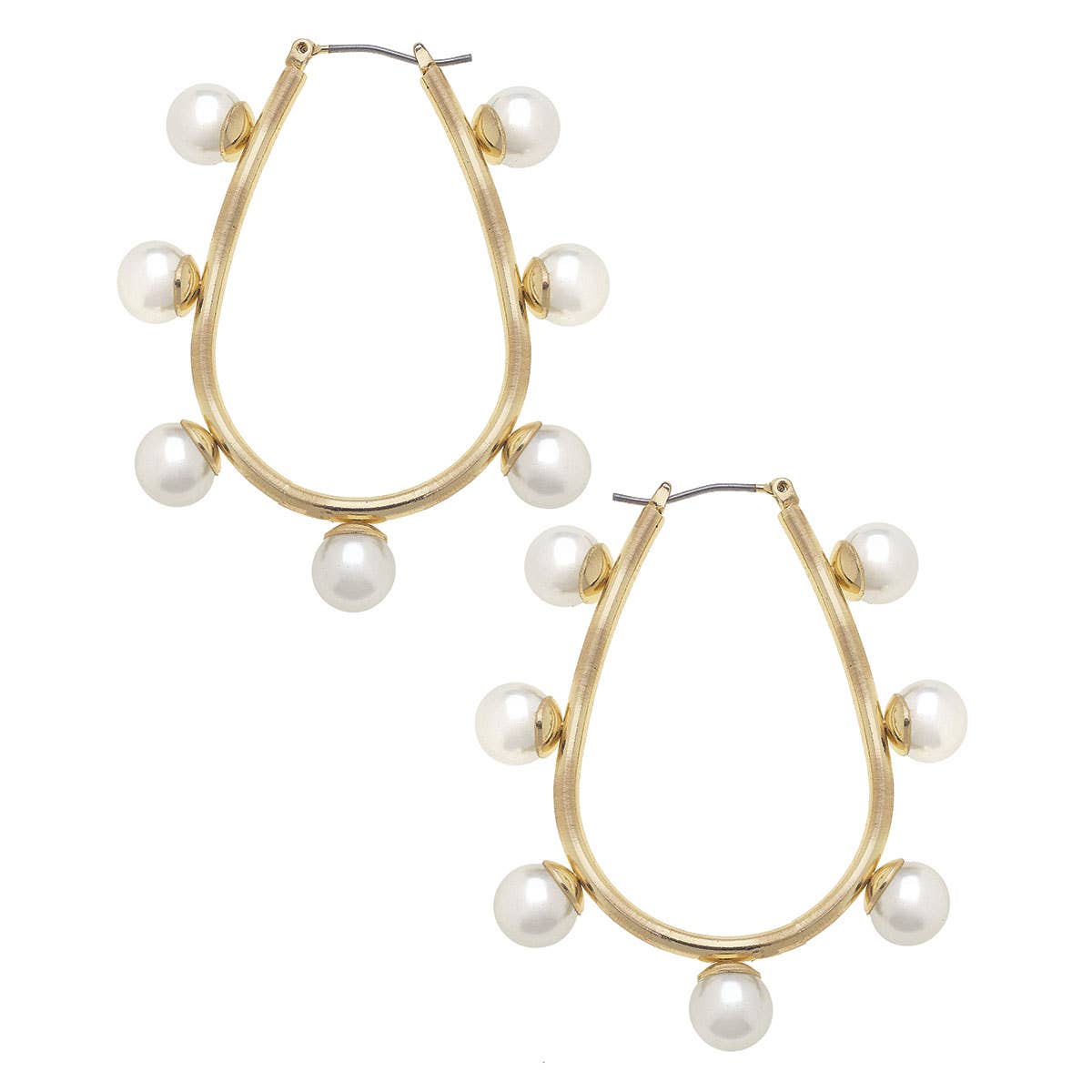 Allison Studded Pearl Hoop Earrings