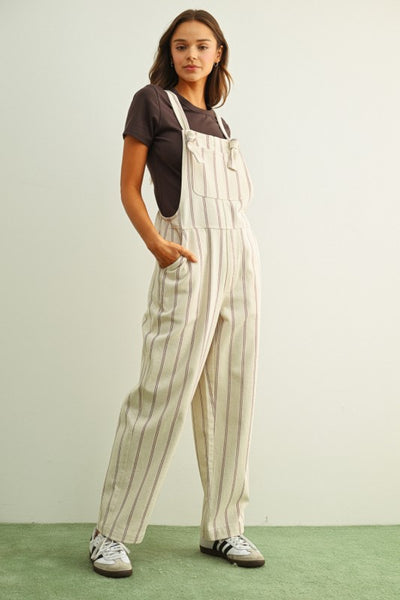 Harlow Striped Pattern Overalls